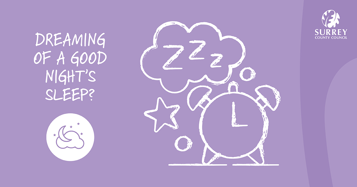 Surrey Sleep Campaign logo- dreaming of a good night's sleep